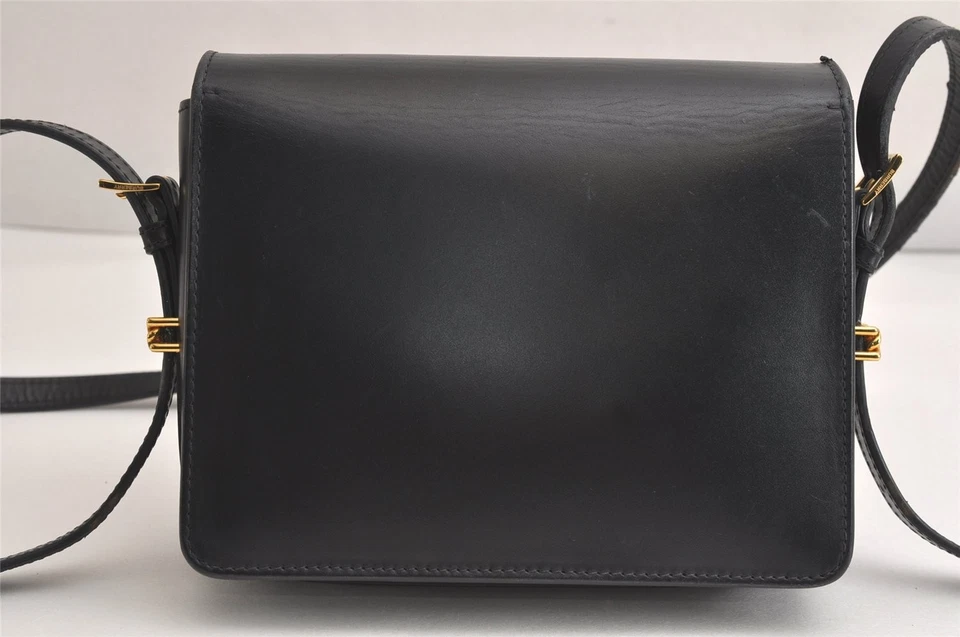 Authentic BURBERRY Vintage Leather Shoulder Cross Body Bag Purse Black 4291N - Image 3 of 4