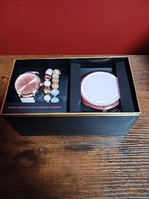 Folio Women's Watch, Bracelets % Compact Mirror Set