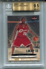 2003 Ultra Lucky 13 Lebron James Rookie Card BGS 9.5 Gem Mint #171 S/N 171/500. rookie card picture