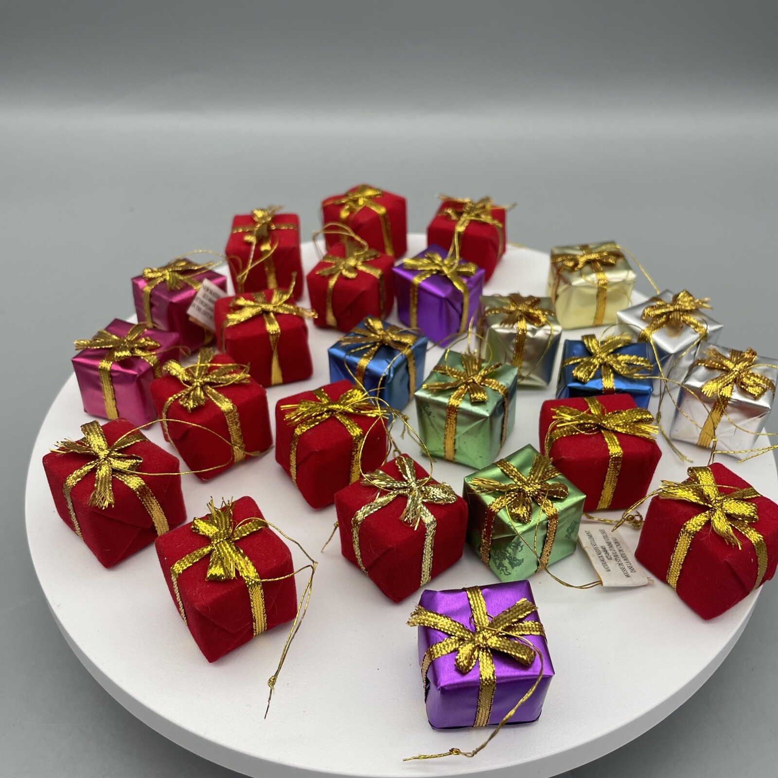 24 pcs mini christmas ornaments Xmas Gift Boxes Holiday Hanging Gift