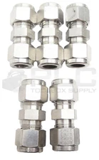 LOT OF 5 NEW PARKER 316 EBUX STRIAGHT UNION TUBE FITTING