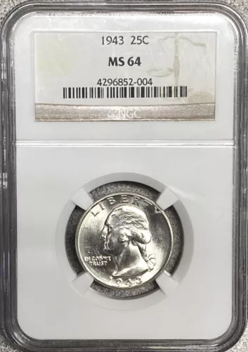 1943 Washington Quarter --- Choice Uncirculated NGC MS64