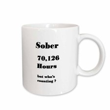 3dRose Image of Sober 8 Years Or 70126 Hours In Words Mug