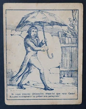 Antique Chromo Card ENIGMA GAME RIDDLE Cadet Rousselle and Scribouille