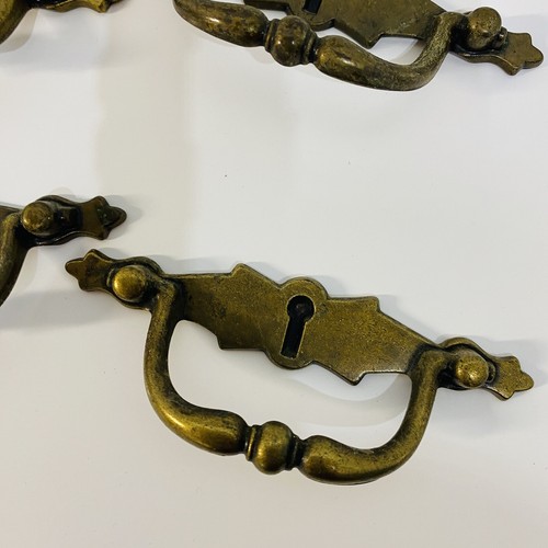 Vintage Brass # 314-1 Cabinet Pulls Handles Hardware Keyhole - Bild 8 von 13