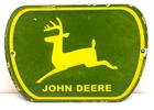 Vintage 8"x5.5" John Deere Tractor Porcelain Door Push Pull Enamel Sign