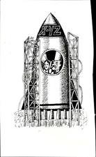 GA86 Orig Photo XYZ SPACE SHIP Shuttle Art Cartoon Illustration Blastoff Launch