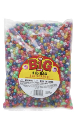 Pony Beads Pound Bag Assorted Pearlized 9Mm