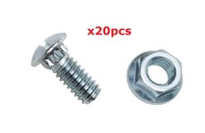 Garage Door Track Bolt and Serrated Flange Nut 1/4-20" x 5/8" 20pcs