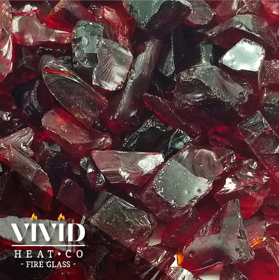 PREMIUM RUBY RED - 1/4" Fire Glass Fireplace & Fire Pit Fireglass Glass Crystals - Image 4 of 4