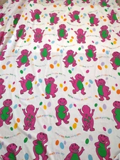 Barney The Dinosaur TWIN Top Sheet The Lyons Group 1992 Top Sheet Only