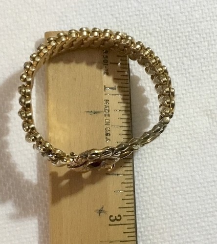 DFB Gold Filled CARMEN 4X0 Red Ruby Glass Flower Sweetheart Expandable Bracelet - Picture 6 of 17