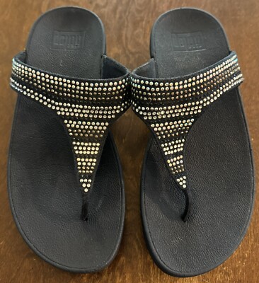 FITFLOP Strobe Luxe CRYSTAL BEADED Wedge BEACH