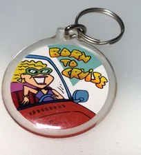 Vintage Born To Cruise Driving Convertible Travel Auto Car Drive Fun Keychain