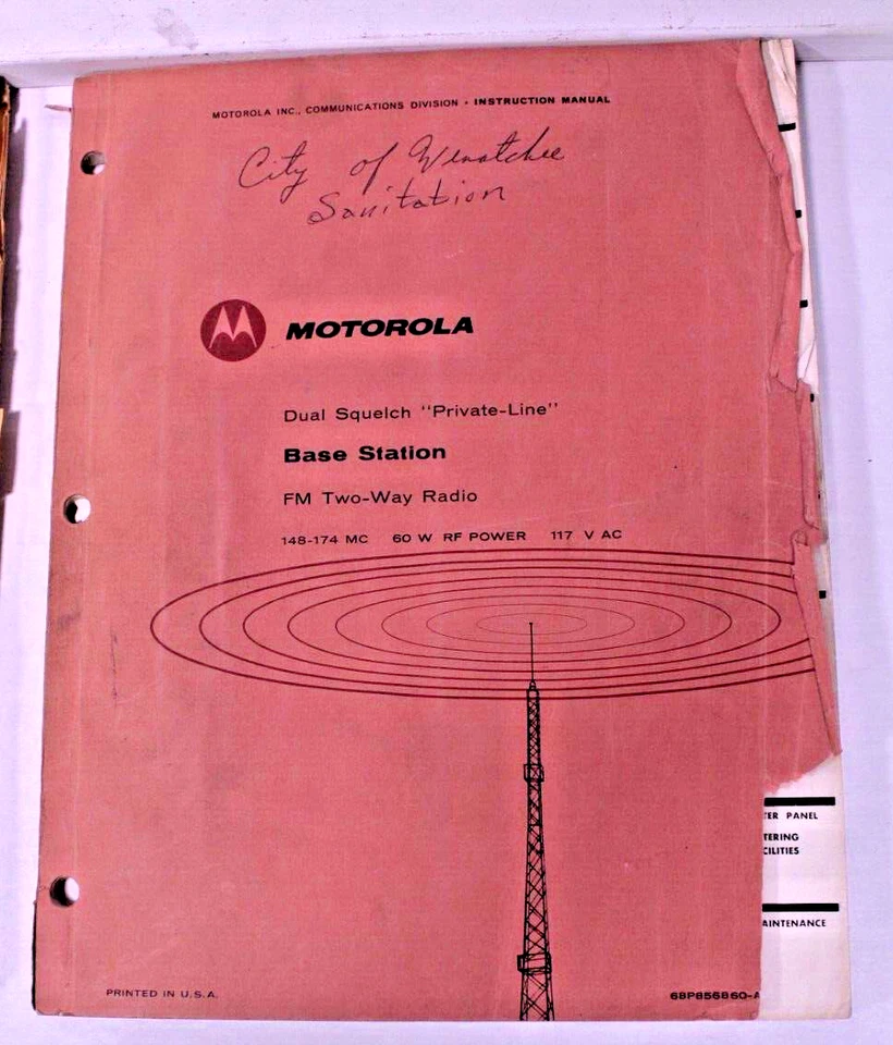 Dos manuales de instrucciones Motorola Dual Squelch y Consola Base Station MN351 Foto 3 de 4
