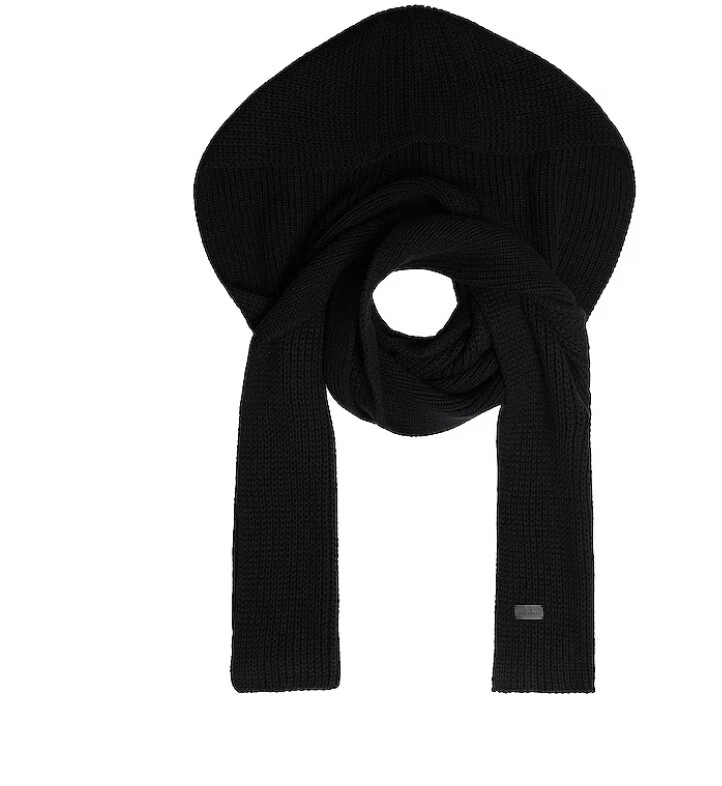 SAINT LAURENT (YSL) Sciarpa con cappuccio SAINT LAURENT nuova con etichetta $1.750. Nieman Marcus Nero 11" L x 71" H