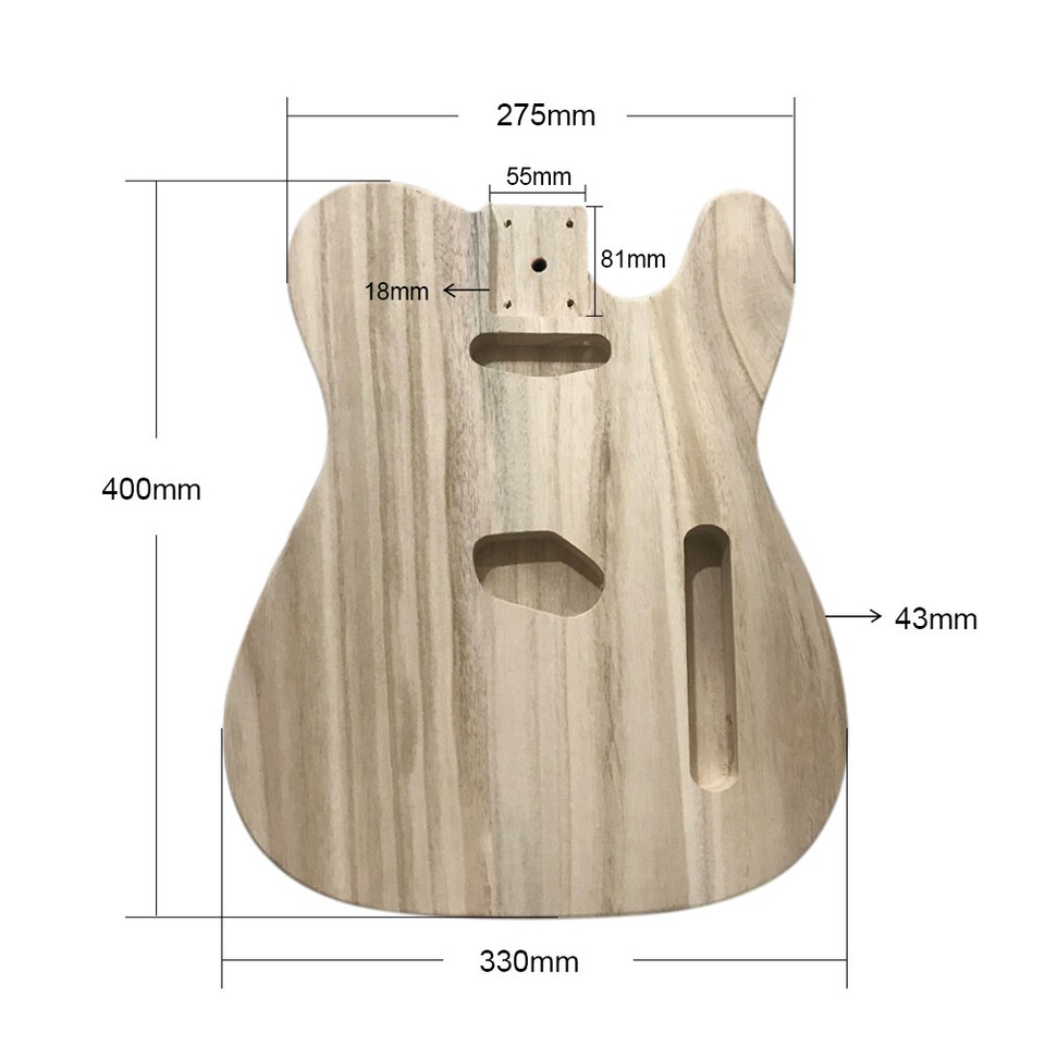 Unfinished Maple DIY Guitar Body Blank Barrel for TL Style Electric