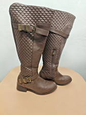Nicole Womens Brwon Knee High Fashion Boots Size 10W 41740093