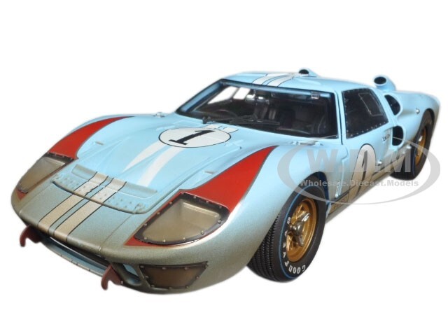 1966 FORD GT-40 MK II 1 СВЕТЛО-ГОЛУБОЙ ГРЯЗНЫЙ 118 ОТ SHELBY COLLECTIBLES SC405 17390₽