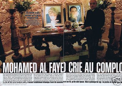 Clipping Presseschnitt 1998 Diana & Mohamed Al Fayed (4 Seiten)