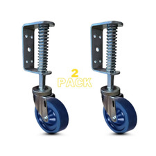 4 in. Spring Loaded Gate Caster  350 lbs Capacity  Solid Poly Wheel - 2-Pack 