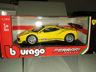 Burago  Ferrari 488 Challenge Nr. 25  gelb   # 1 : 24 OVP  ( 2 )