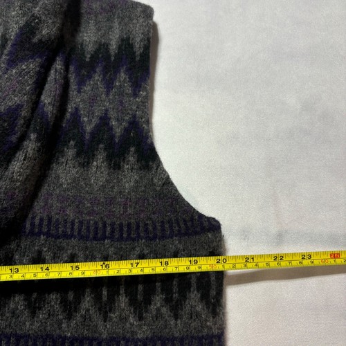 Lauren Ralph Lauren gilet lana collo sciallato Fair Isle Aztec senza maniche donna XL - Foto 6 di 8