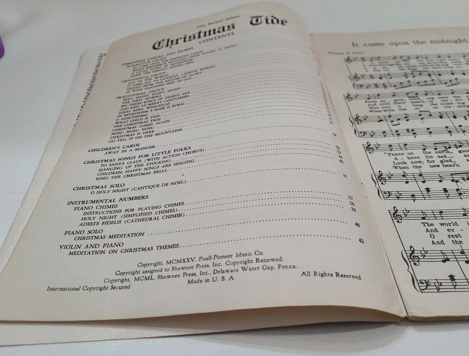 Vintage 1950 Christmas Tide, Sing Along Carol Book The Many Moods Of Christmas  - Image 4 of 4