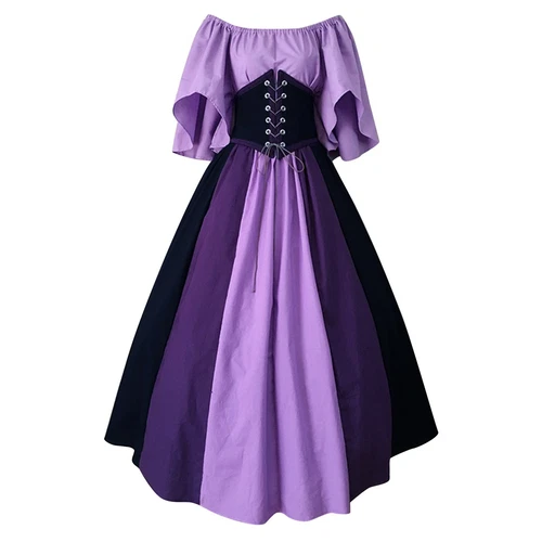 Womens Medieval Vintage Dress Gothic Cosplay Costume Renaissance Victorian Xmas - Picture 12 of 28