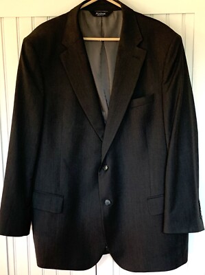 Jos A Bank 46R Traveler Charcoal Black Wool Regal Fit Sport Coat
