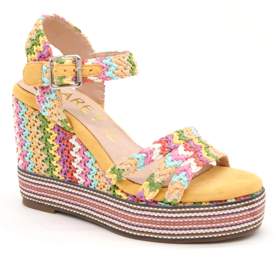 AZAREY 494J601 САНДАЛИИ SCARPE DONNA ДЛЯ АПЕРИТИВА FIBBIA CINTURINO PELLE GIALLO