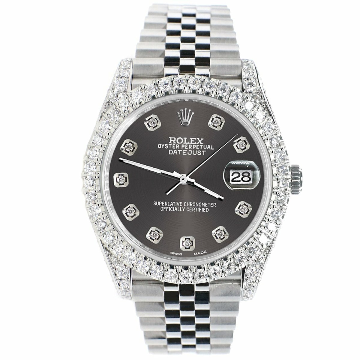 Rolex Datejust 41 Bezel/Lugs/Sides/Rhodium Grey Dial 126300