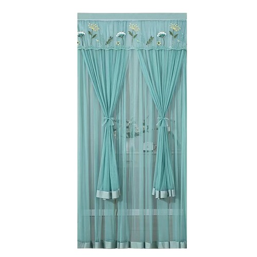 Double Layer Lace Mesh Anti-mosquito Screen Bedroom Curtains Door Curtain Panel - Picture 4 of 15