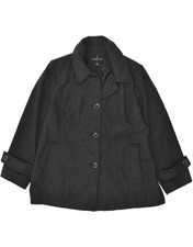London Fog Womens Pea Coat Uk 20 2xl Grey Wool Bj40
