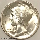 1916 Mercury Dime FSB Full Split Bands Gem Bu Uncirculated From 90% Silver
