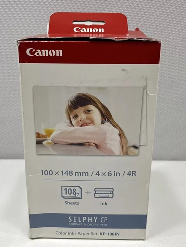 Canon Selphy CP 4x6 Color Ink Paper Set KP-108IN 108 Sheets 3 Ink Cart Sealed