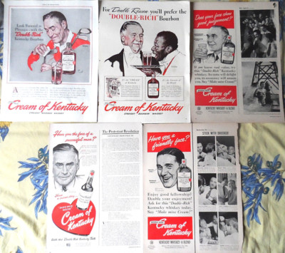 Norman Rockwell Lot von 10 verschiedenen Schenley Cream of Kentucky Anzeigen G.Zustand