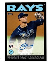 Shane McClanahan RC 2021 Topps 86B-SM 1st RC Auto Black Parallels #/199 ROY Rays