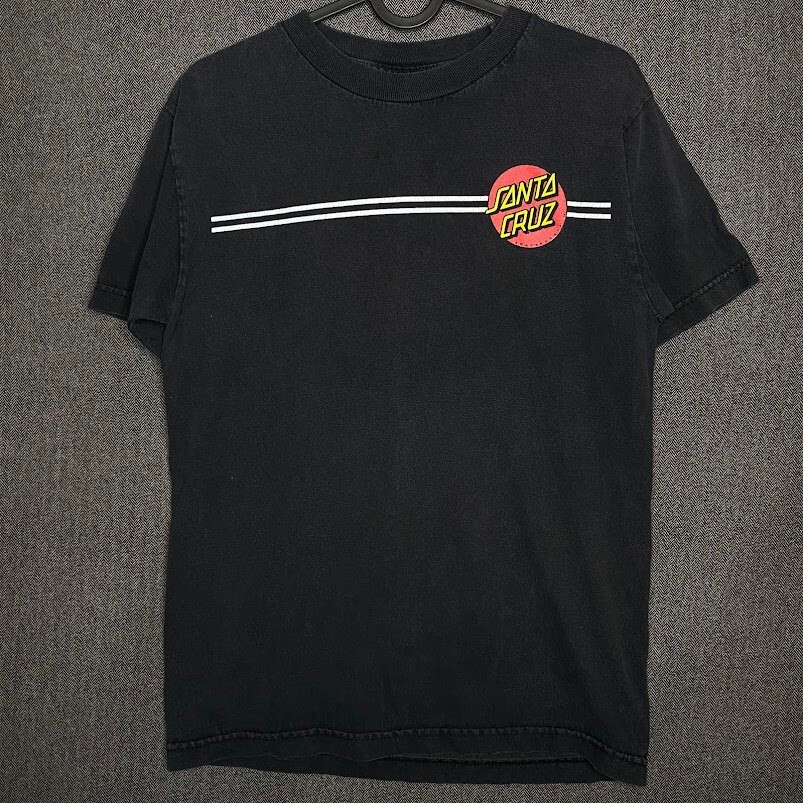 NHS Tshirt Men's Small Black Graphic print Big Santa Cruz Logo Skate Sport Casua-image