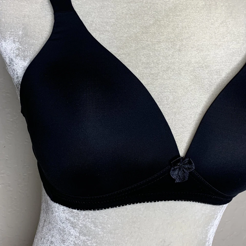 Sujetador de copa suave moldeado sin alambres Naturana negro 34 C nuevo con etiquetas Foto 2 de 4