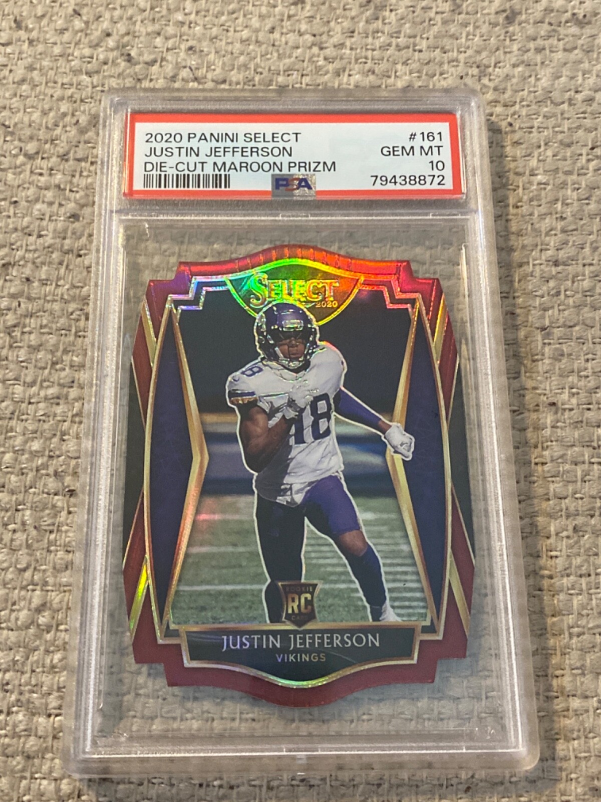 Justin Jefferson 2020 select maroon die cut #161 psa 10