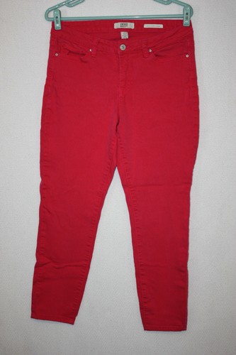 Raspberry Red Boho Skinny Ankle Jeans 