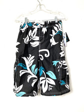 Kanu Surf Board Shorts Youth Boys Sz L 14-16 Paradise Floral Print Lined
