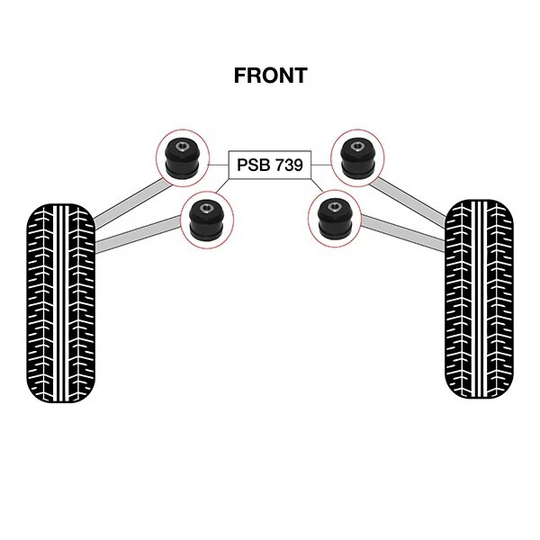 4x Audi A8/ S8 (04-10) Front Upper Link Polyurethane Bushing Kit - Image 2 of 4