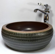 Vintage Bathroom Cloakroom Ceramic Counter Top Wash Basin Sink Washing Bowl  