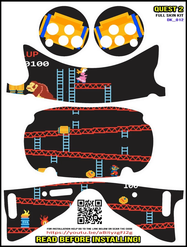 GAMERWRAPS DK012 full wrap Skin kit that fits the Oculus Quest 2 with controller skins