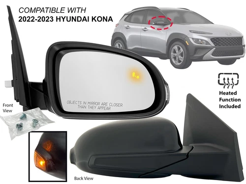 2022 2023 HYUNDAI KONA & EV Mirror BSD Turn Signal Power Heated Passenger Side