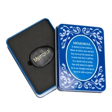 Decorative Metal Gift Box w/Poem & Inspirational Sentiment Stone - MEMORIAL