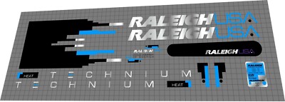 1991 Raleigh Technium Heat DECAL SET