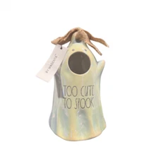 Rae Dunn Halloween 'Too Cute to Spook' Ghost Bird House - Brand New & Bewitching